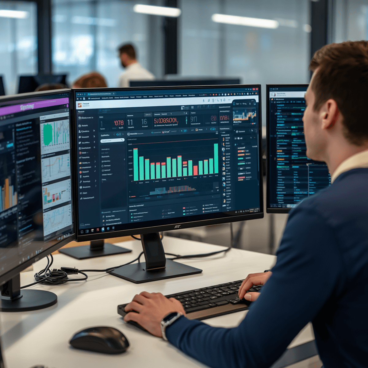 Custom software dashboard and business application interface